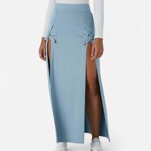 Halara High Waist Maxi Skirt Womens XS Buckle New With Tags